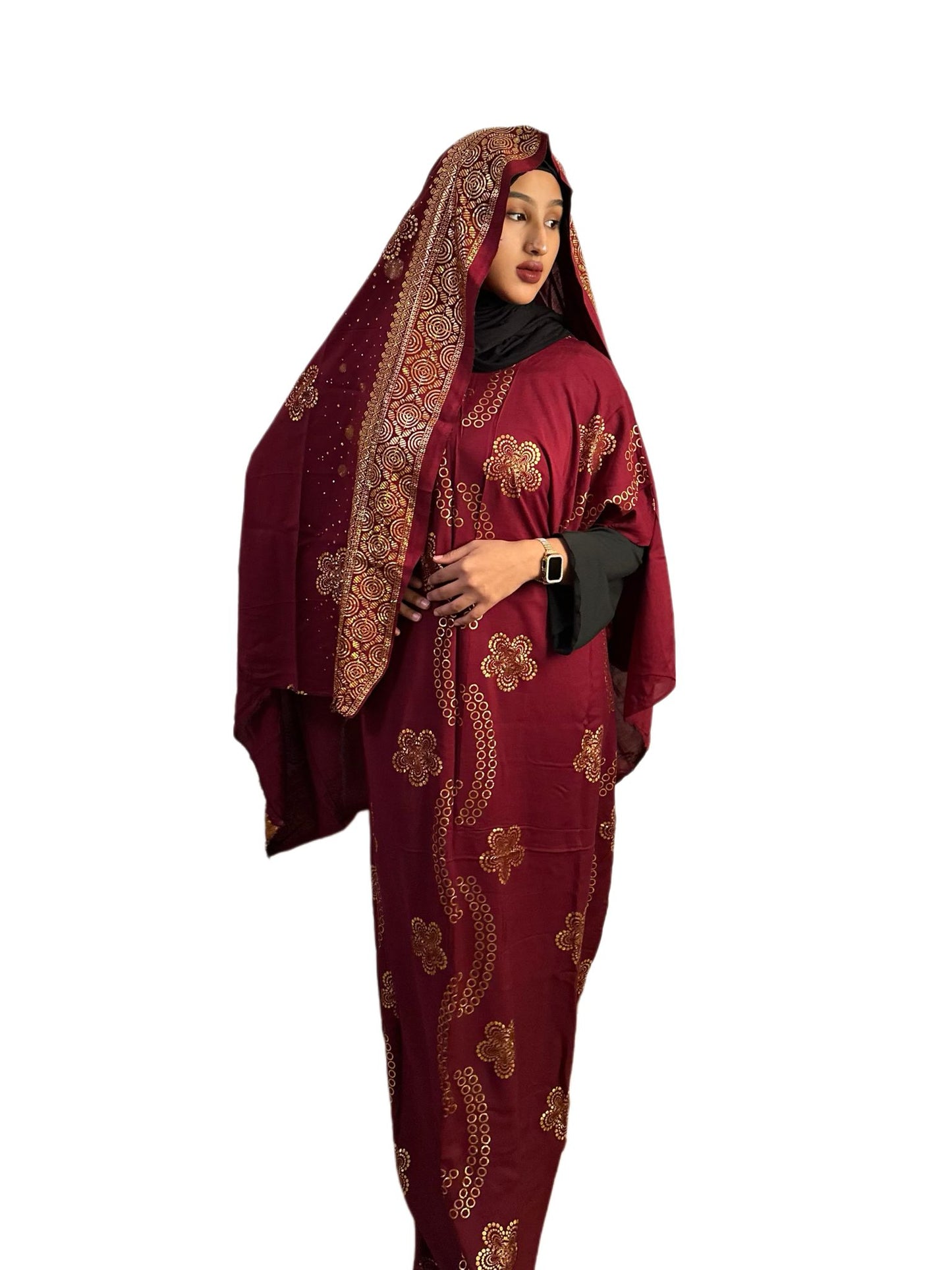 Elegant Maroon Floral Dirac Set