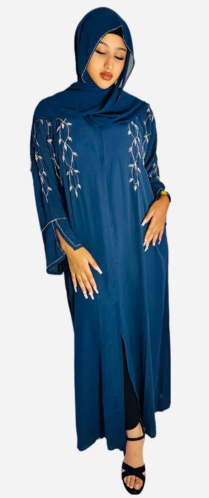 Blue Leaf Abaya